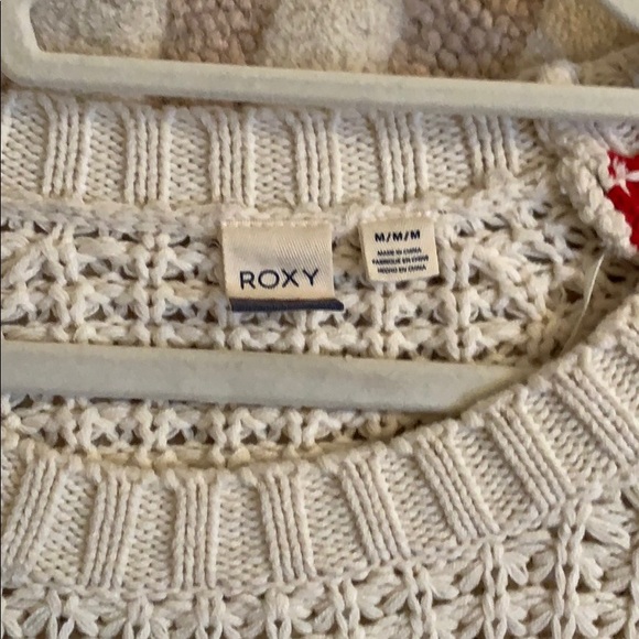 Roxy red & cream color block sweater - Picture 2 of 3